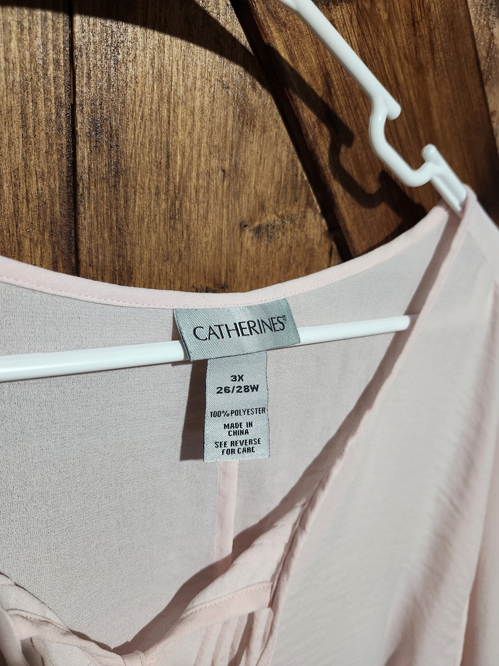 Catherines Pale Pink Peasant Tunic with Tie Neck - Picture 3 of 3